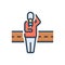 Color illustration icon for Reporter, press and newsman