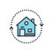 Color illustration icon for Reverse, mortgages and change