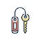 Color illustration icon for Room Key, security and turnkey