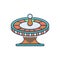 Color illustration icon for Roulette, casino and wheel