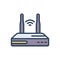 Color illustration icon for Routers, network and wireless