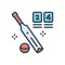 Color illustration icon for Runs, cricket and game