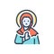 Color illustration icon for Ruth, pity and compassion