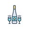 Color illustration icon for Sake, cause and booze