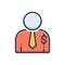 Color illustration icon for Salesperson, salesman and person