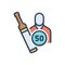 Color illustration icon for Scored, result and cricket