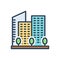 Color illustration icon for Sector, department and region