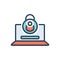 Color illustration icon for secure login, authenticate and authorization