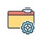 Color illustration icon for Setup, provision and organisation