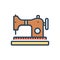 Color illustration icon for Sewing Machine, tailoring and needlework