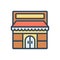 Color illustration icon for shop, commerce and grocery