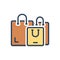 Color illustration icon for Shopping, handle and buy