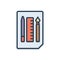 Color illustration icon for Sketching Tools, tools and pencil