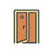 Color illustration icon for Slightly, door and somewhat