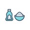 Color illustration icon for Sodium, salt and healthy