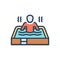 Color illustration icon for Spas, water and swim