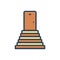 Color illustration icon for stairs, staircase and stairway