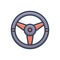 Color illustration icon for Steering, drive and wheel