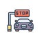 Color illustration icon for Stop, moratorium and passenger