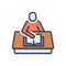 Color illustration icon for Studied, study and education