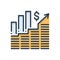 Color illustration icon for Successful Investment, invest and successful
