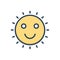 Color illustration icon for Sunshine, sunlight and sun