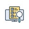 Color illustration icon for Surveys, observe and view