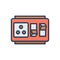 Color illustration icon for Switched, hardware and circuit
