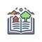 Color illustration icon for Tale, narrative and book