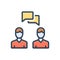 Color illustration icon for Talk, chat and dialogue