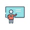 Color illustration icon for Teaching, teach and coach
