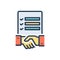 Color illustration icon for Tender, proposal and agreement