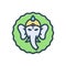 Color illustration icon for Thrissur, kerala and ganesh