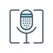 Color illustration icon for Thus, microphone and voice