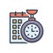 Color illustration icon for Time Planning, efficiency and organize