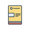 Color illustration icon for Titled, document and headline