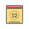 Color illustration icon for Today, this date and day