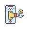 Color illustration icon for Trade, business and merchandise