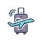 Color illustration icon for Travel, trek and iteration