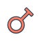 Color illustration icon for Travesti, gender and sexual