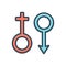 Color illustration icon for Travesti, gender and sexual