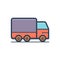 Color illustration icon for Truck, automobile and shipping