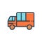 Color illustration icon for Truck, transport and transportation