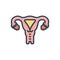 Color illustration icon for Uterus, ovary and womb