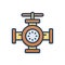 Color illustration icon for Valves, water and pressure