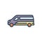 Color illustration icon for Van, camper and delivery