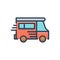 Color illustration icon for Van, vehicle and conveyance