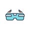 Color illustration icon for Virtual, future and glasses