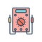 Color illustration icon for Voltmeter, ammeter and resistance