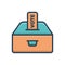 Color illustration icon for Vote polling, casting and vote